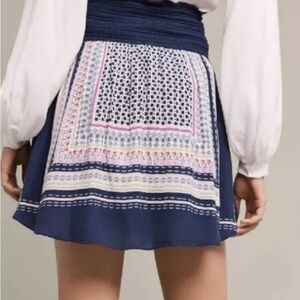 Holding Horses super soft rayon printed skirt with wide shirred elastic waist.